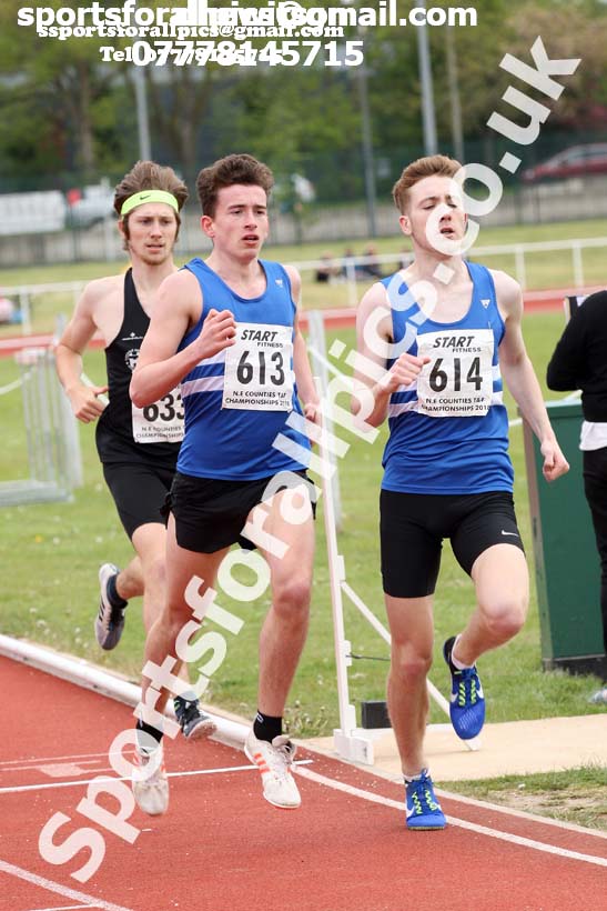 Mens under-20s 1500 metres, North Eastern Track and Fields Champs., Middlesbrough. Photo: David T. Hewitson/Sports for All Pics